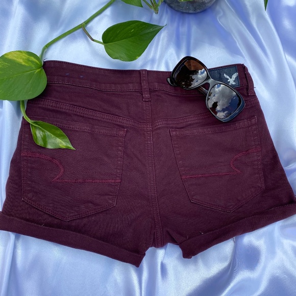 AE Wine Cut0ff Shorts - - Picture 2 of 5